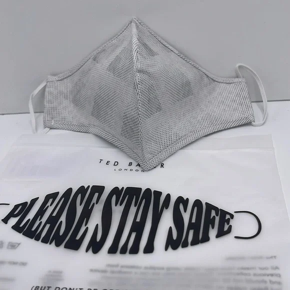 Ted Baker Gray Face Mask TED BAKER LONDON Reversible Reusable FACE MASK NWT - Picture 4 of 12